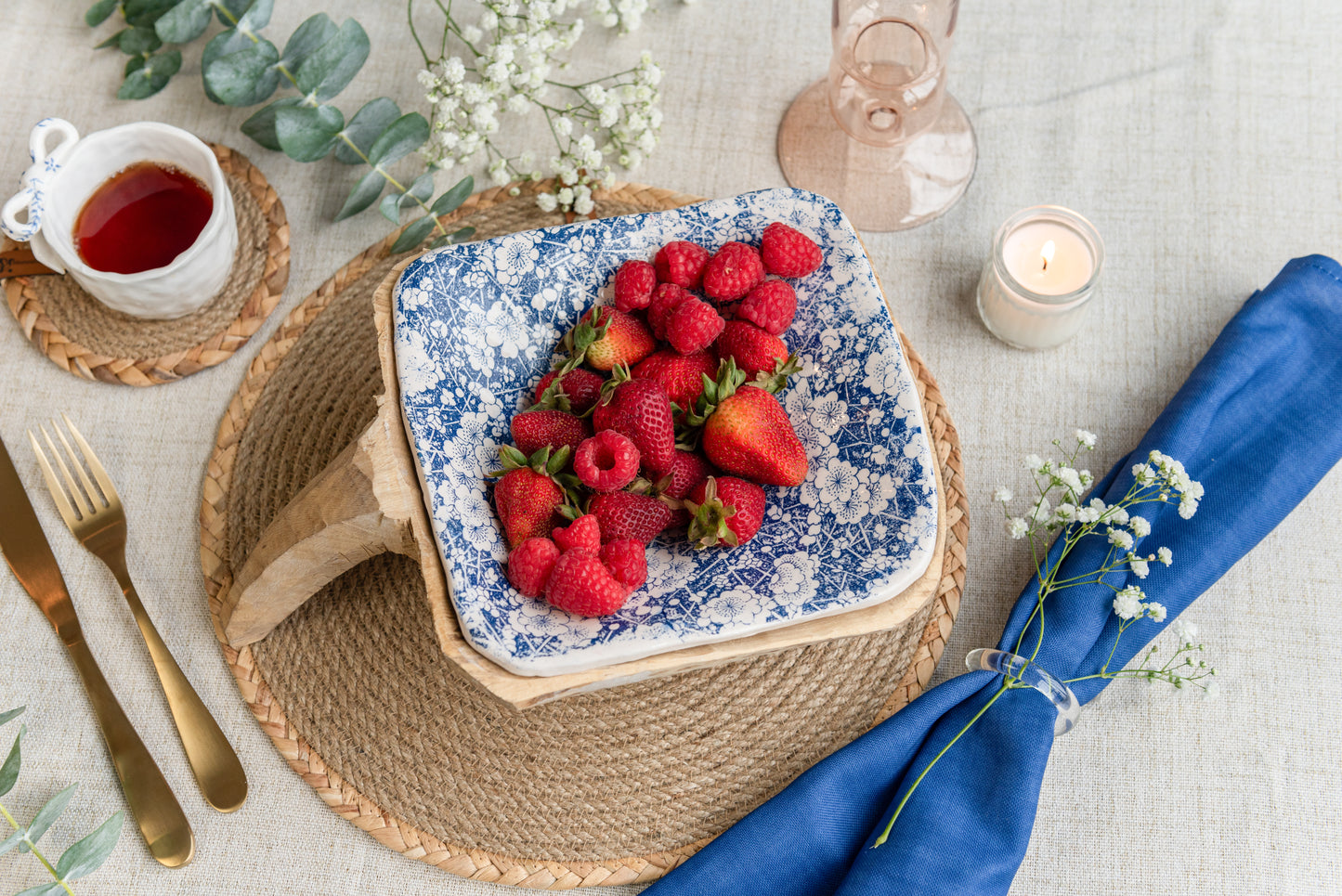 Mualla Ceramics Wooden Serving Bowl