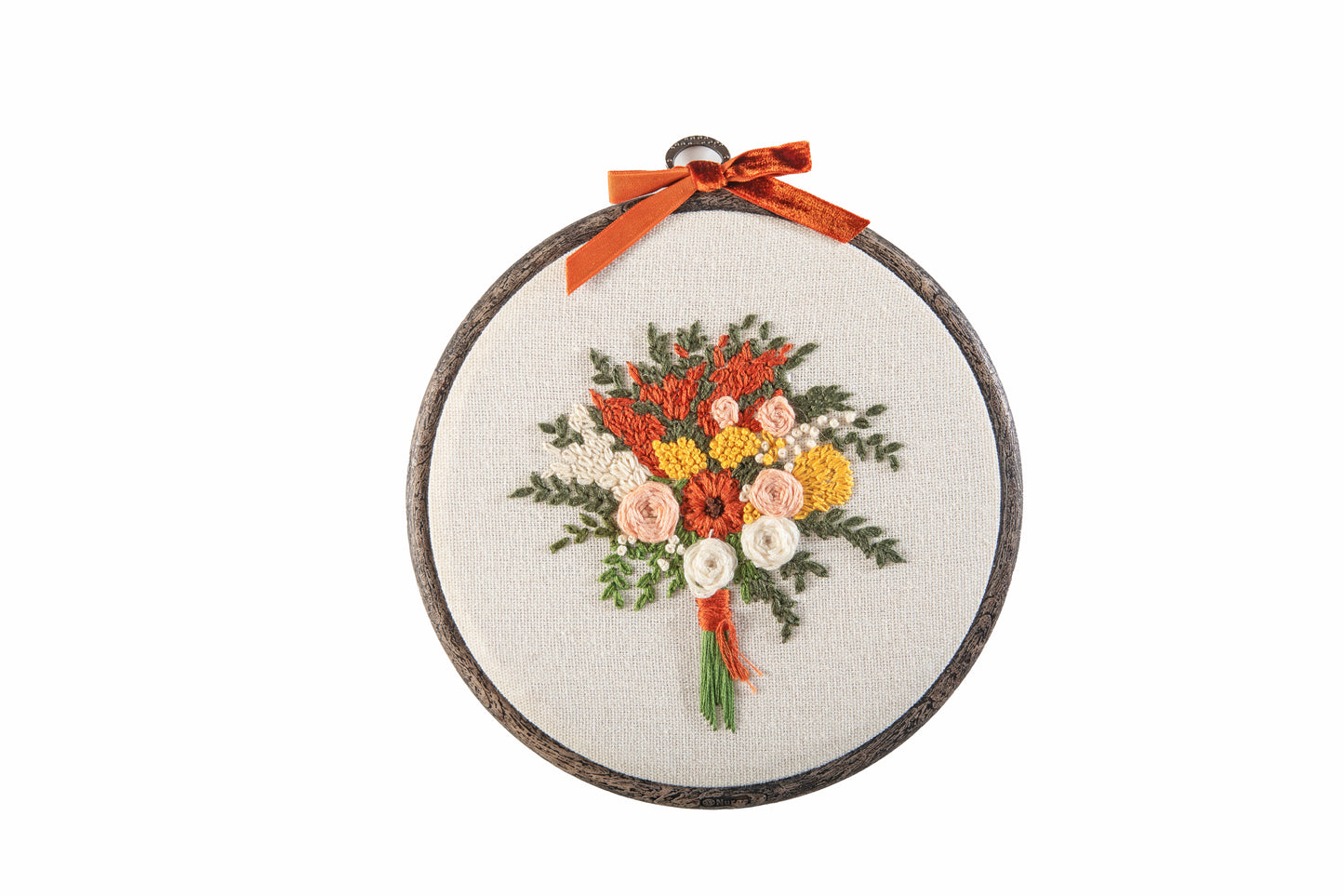 Red Ribbon’s Embroidered
Autumn Glow Floral Hoop