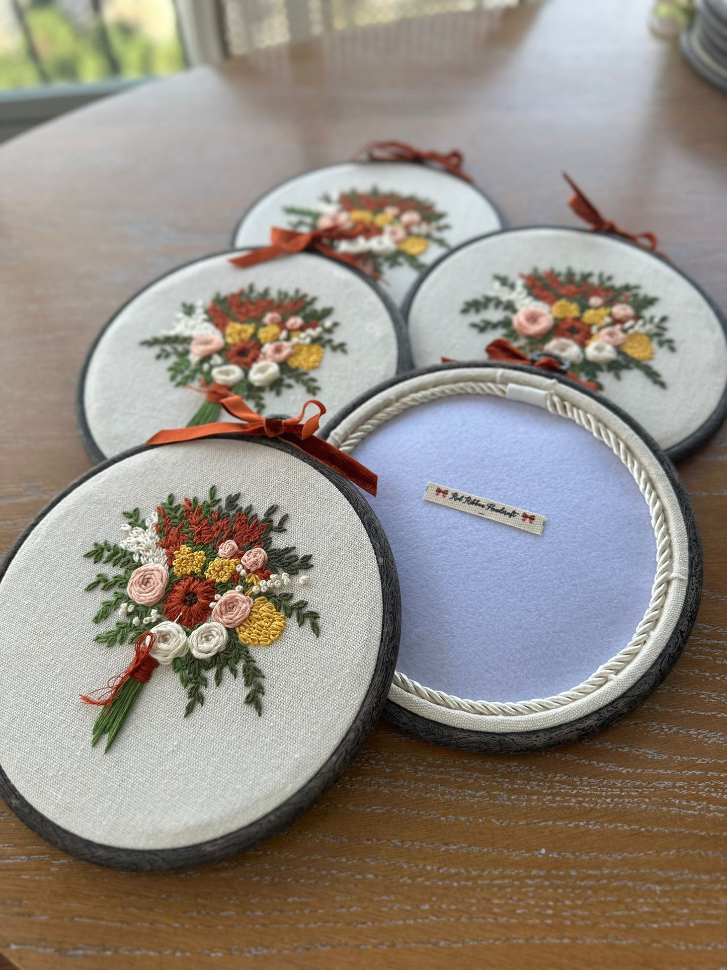 Red Ribbon’s Embroidered
Autumn Glow Floral Hoop