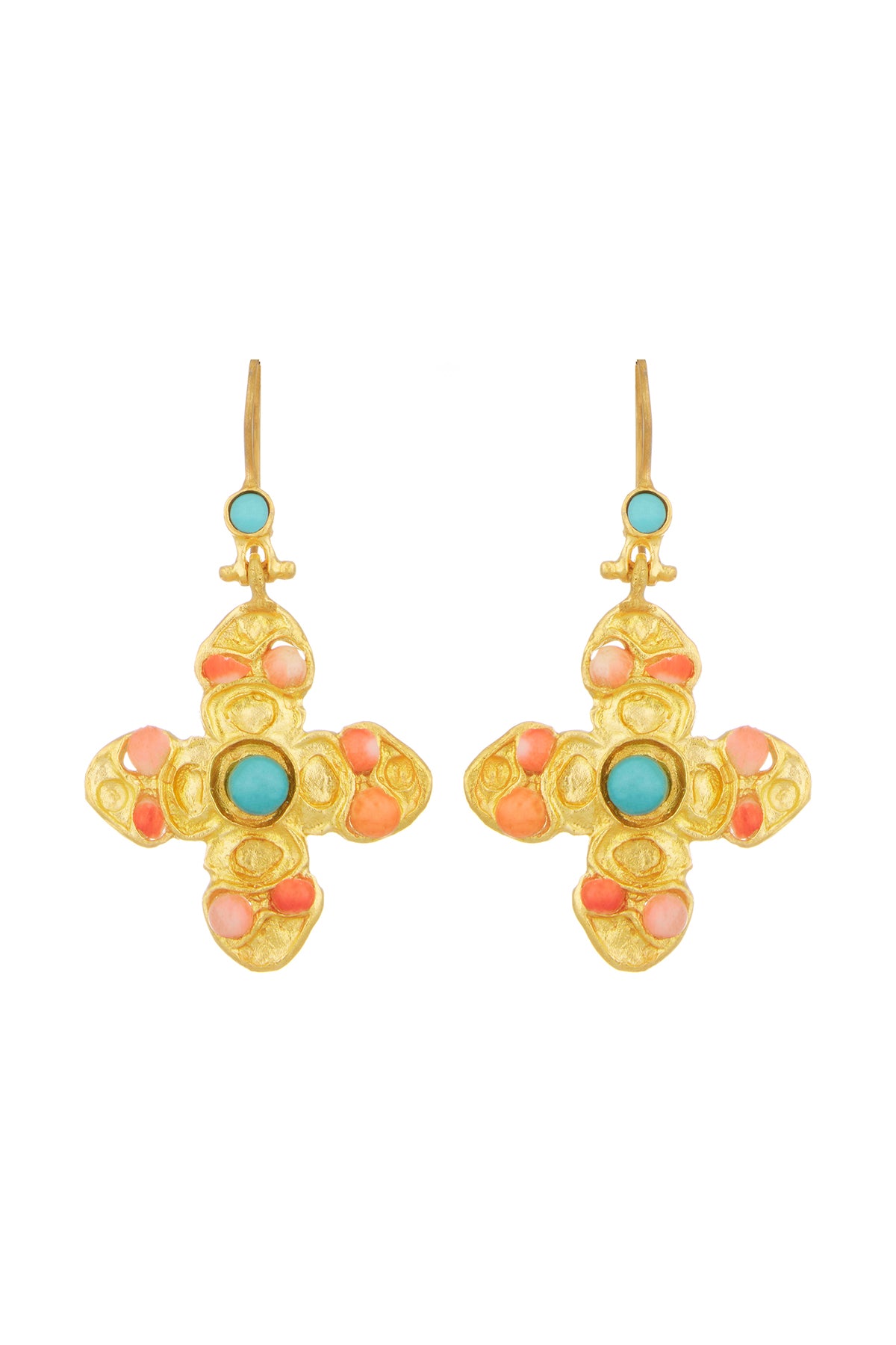 Xandra Coral and Turquoise Earrings
